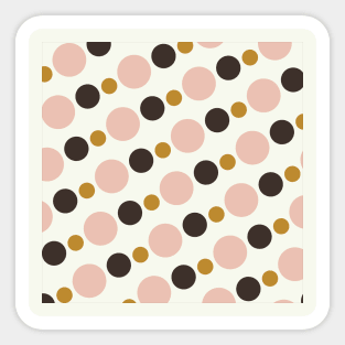 Summer retro dots pattern - pink& mustard dots Sticker